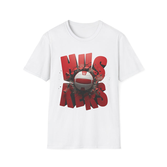 Volleyball Nebraska Huskers T-Shirt - Block Letters Volleyball