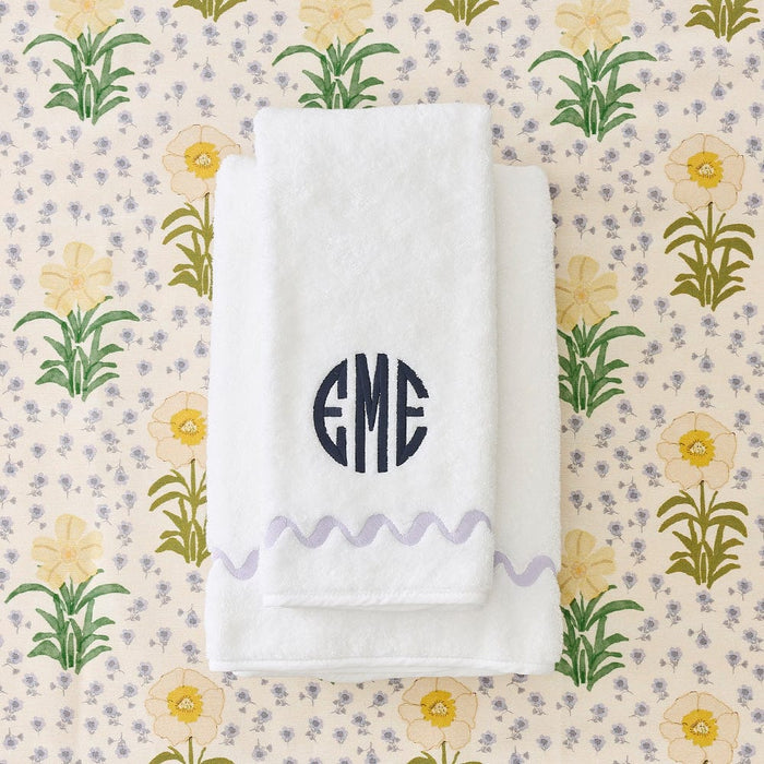 Wave Embroidered Hand Towels (pair)