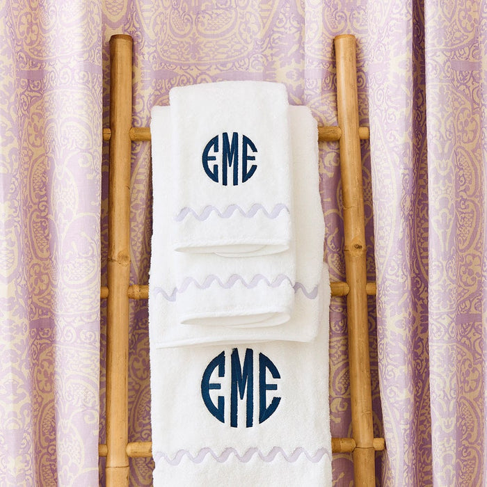 Wave Embroidered Hand Towels (pair)