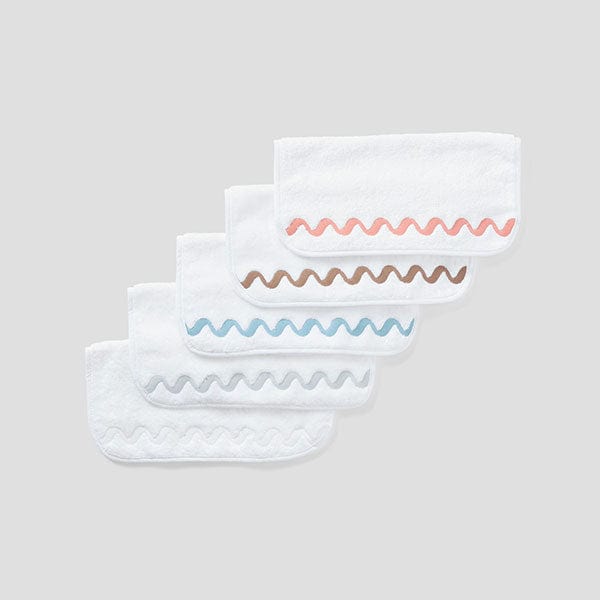 Wave Embroidered Washcloths (pair)