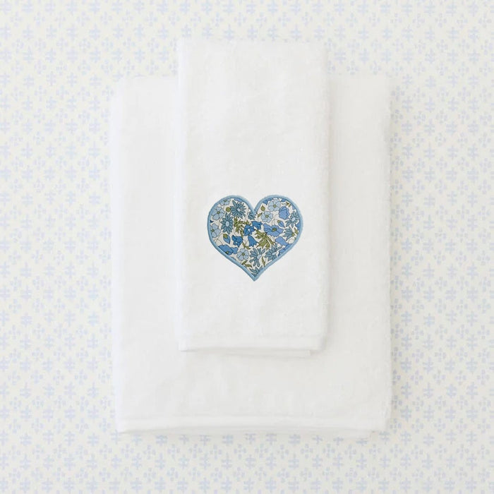 Liberty Blue Heart on White / No Embroidery
