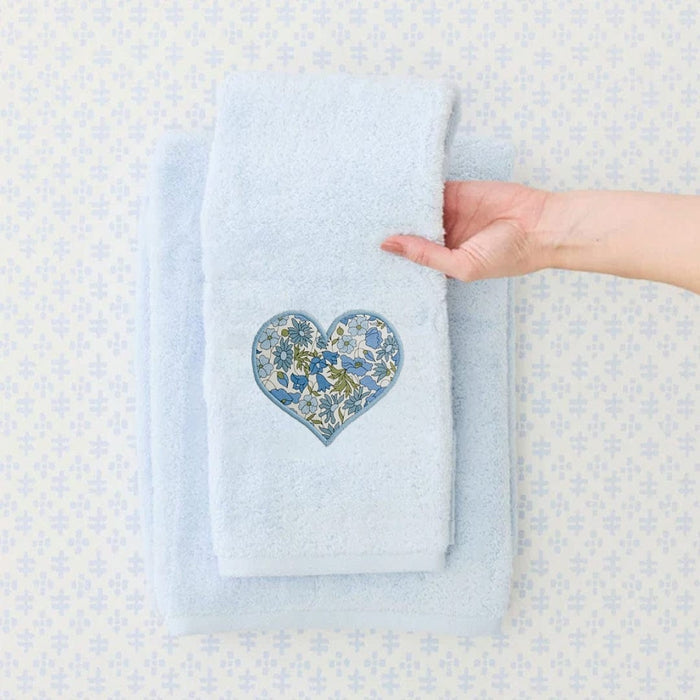 Liberty Blue Heart on Blue / No Embroidery