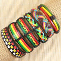 Wholesale (6pcs/lot) Multilayer Weave Wrap Hemp&Genuine Charm  leather bracelet for men & women-S24