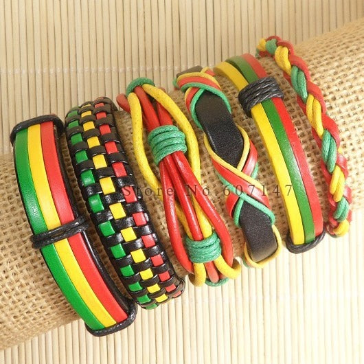 Wholesale (6pcs/lot) Multilayer Weave Wrap Hemp&Genuine Charm  leather bracelet for men & women-S24