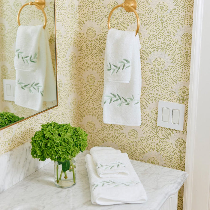 Willow Embroidered Hand Towels (pair)
