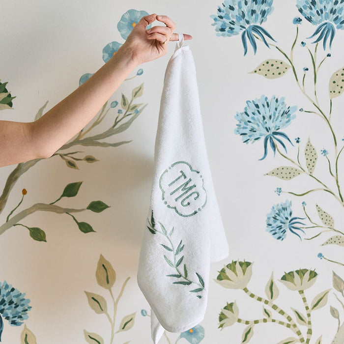 Willow Embroidered Hand Towels (pair)