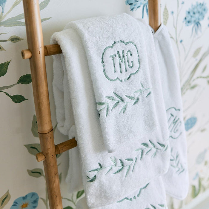 Willow Embroidered Hand Towels (pair)