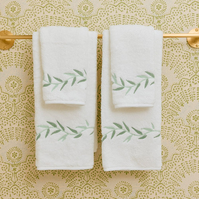 Willow Embroidered Hand Towels (pair)
