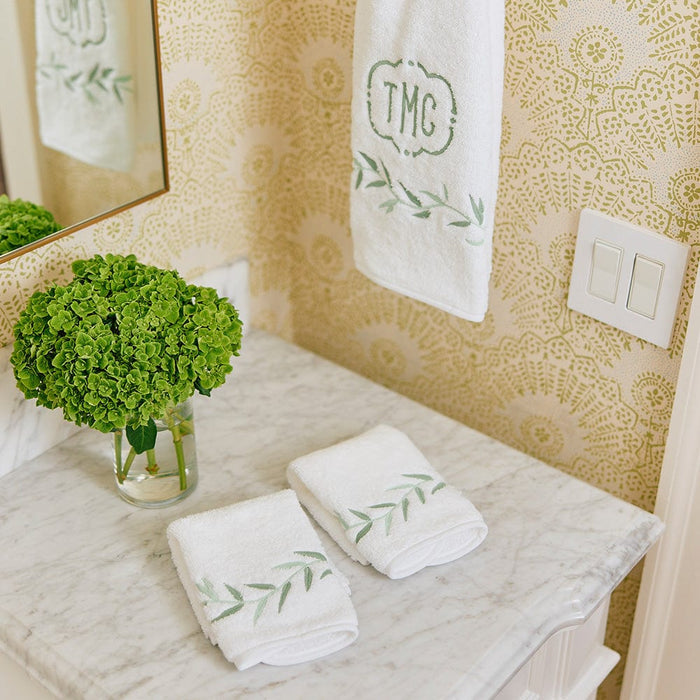 Willow Embroidered Washcloths (pair)