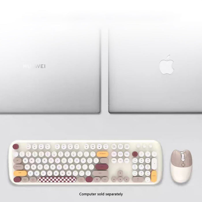 Wireless Keyboard & Mouse Combo - Silent Click, Colorful 104 Keys
