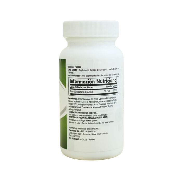 Zinc 50Mg X 100 Tabletas